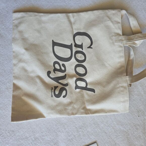 Madewell Good Days Cream Canvas Tote Bag - Picture 1 of 5